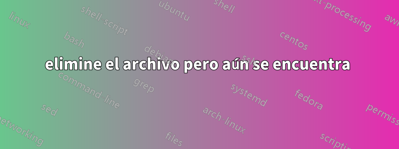 elimine el archivo pero aún se encuentra