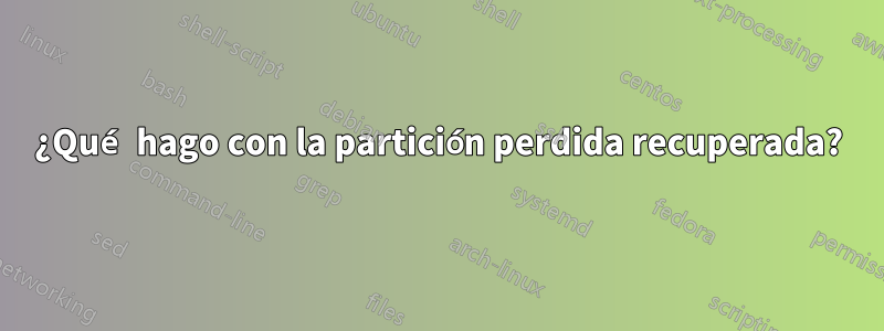 ¿Qué hago con la partición perdida recuperada?