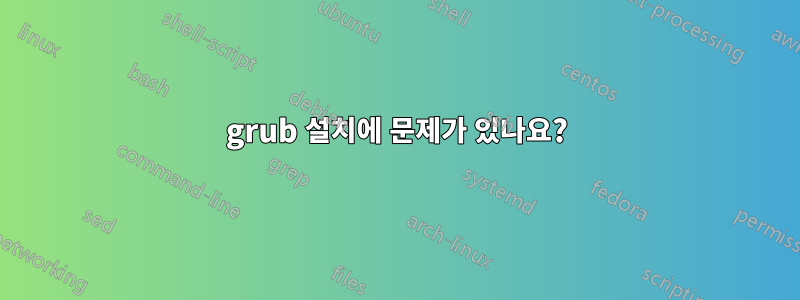 grub 설치에 문제가 있나요?