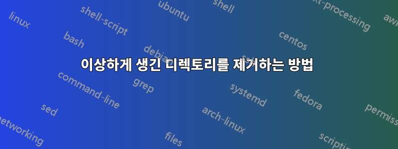 이상하게 생긴 디렉토리를 제거하는 방법