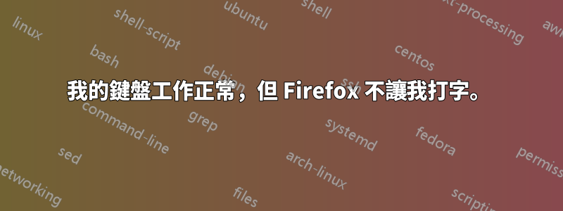 我的鍵盤工作正常，但 Firefox 不讓我打字。