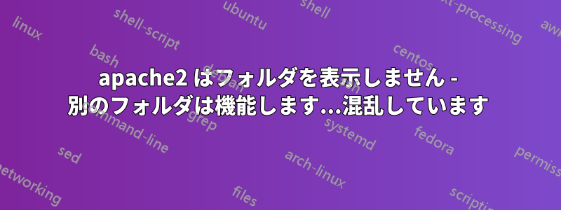 apache2 はフォルダを表示しません - 別のフォルダは機能します...混乱しています