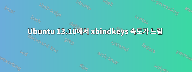 Ubuntu 13.10에서 xbindkeys 속도가 느림