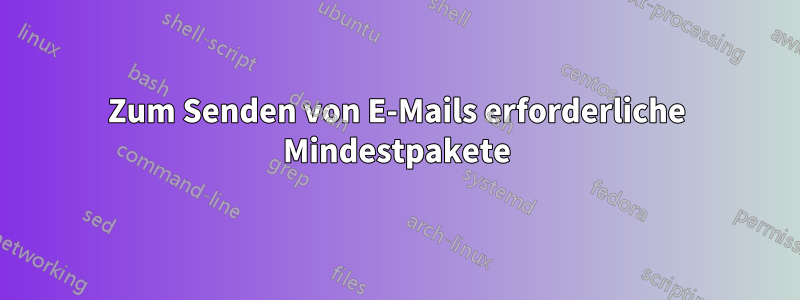 Zum Senden von E-Mails erforderliche Mindestpakete