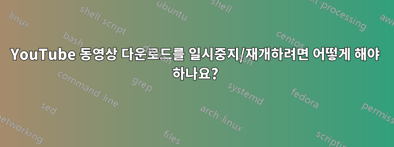 YouTube 동영상 다운로드를 일시중지/재개하려면 어떻게 해야 하나요?