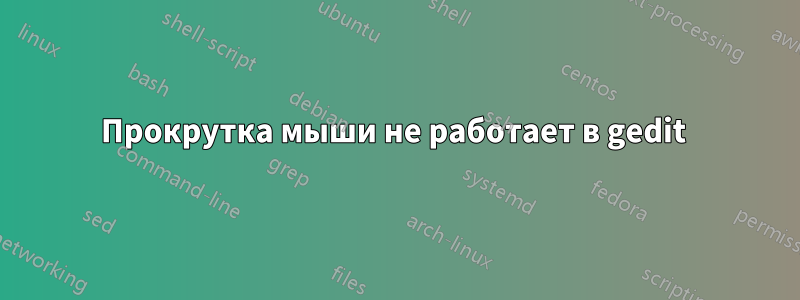 Прокрутка мыши не работает в gedit 