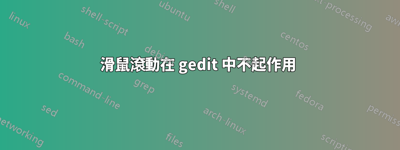 滑鼠滾動在 gedit 中不起作用