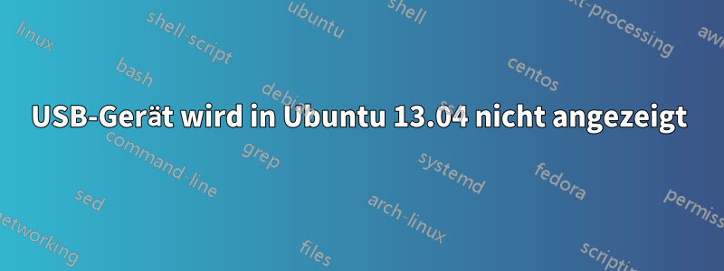 USB-Gerät wird in Ubuntu 13.04 nicht angezeigt