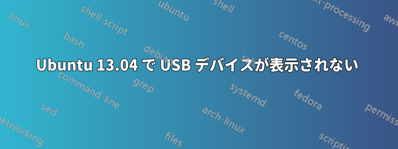 Ubuntu 13.04 で USB デバイスが表示されない