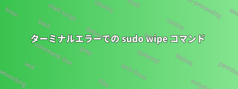 ターミナルエラーでの sudo wipe コマンド