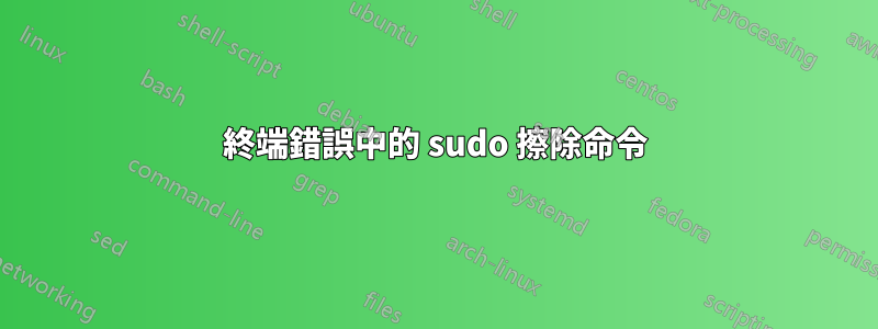 終端錯誤中的 sudo 擦除命令