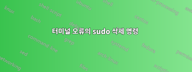 터미널 오류의 sudo 삭제 명령