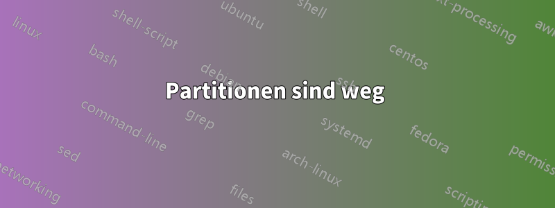 Partitionen sind weg