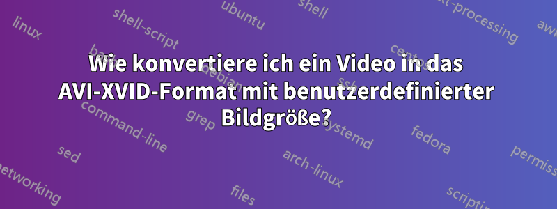 Wie konvertiere ich ein Video in das AVI-XVID-Format mit benutzerdefinierter Bildgröße?