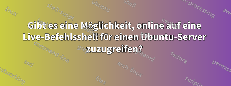 Gibt es eine Möglichkeit, online auf eine Live-Befehlsshell für einen Ubuntu-Server zuzugreifen?