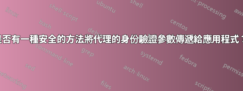 是否有一種安全的方法將代理的身份驗證參數傳遞給應用程式？