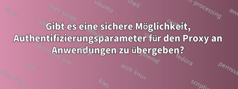 Gibt es eine sichere Möglichkeit, Authentifizierungsparameter für den Proxy an Anwendungen zu übergeben?