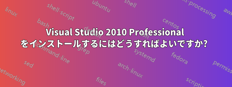 Visual Studio 2010 Professional をインストールするにはどうすればよいですか? 