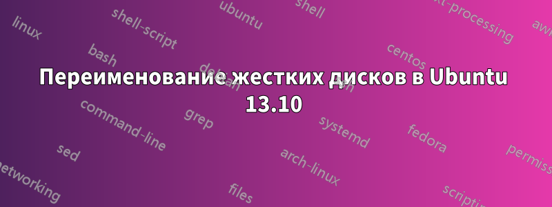 Переименование жестких дисков в Ubuntu 13.10