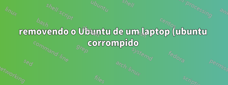 removendo o Ubuntu de um laptop (ubuntu corrompido)