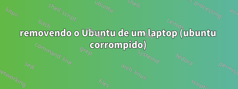 removendo o Ubuntu de um laptop (ubuntu corrompido)