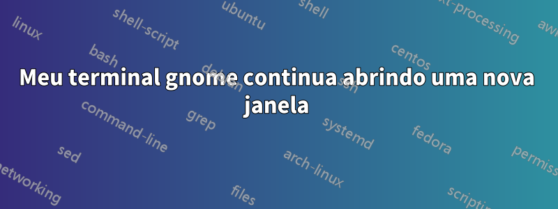 Meu terminal gnome continua abrindo uma nova janela