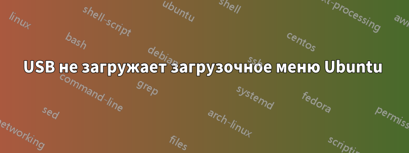 USB не загружает загрузочное меню Ubuntu