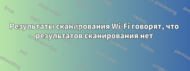 Результаты сканирования Wi-Fi говорят, что результатов сканирования нет