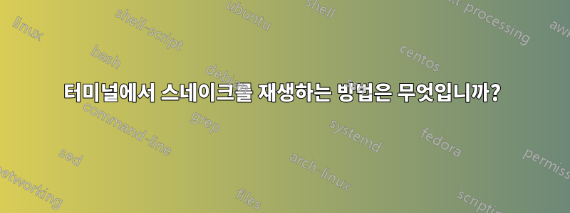 터미널에서 스네이크를 재생하는 방법은 무엇입니까?