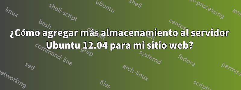 ¿Cómo agregar más almacenamiento al servidor Ubuntu 12.04 para mi sitio web?