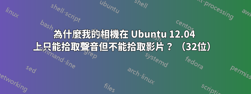 為什麼我的相機在 Ubuntu 12.04 上只能拾取聲音但不能拾取影片？ （32位）