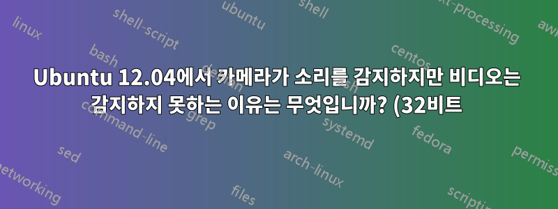 Ubuntu 12.04에서 카메라가 소리를 감지하지만 비디오는 감지하지 못하는 이유는 무엇입니까? (32비트)