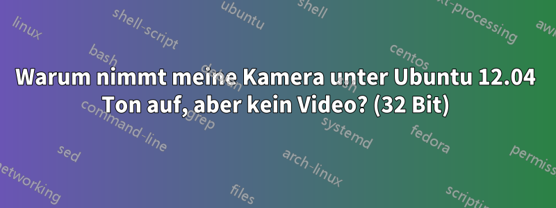 Warum nimmt meine Kamera unter Ubuntu 12.04 Ton auf, aber kein Video? (32 Bit)
