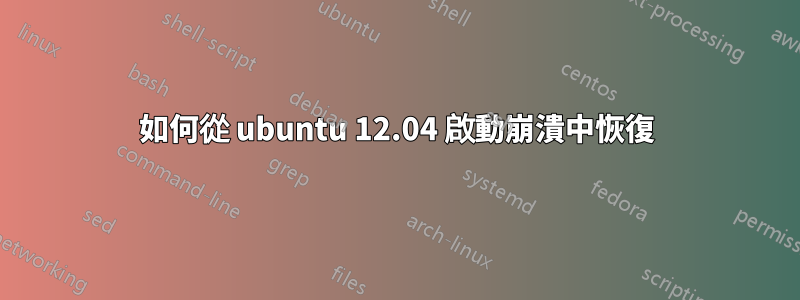 如何從 ubuntu 12.04 啟動崩潰中恢復