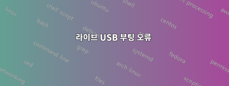 라이브 USB 부팅 오류