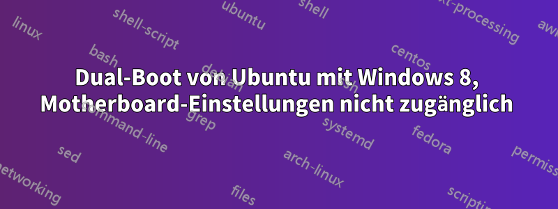 Dual-Boot von Ubuntu mit Windows 8, Motherboard-Einstellungen nicht zugänglich
