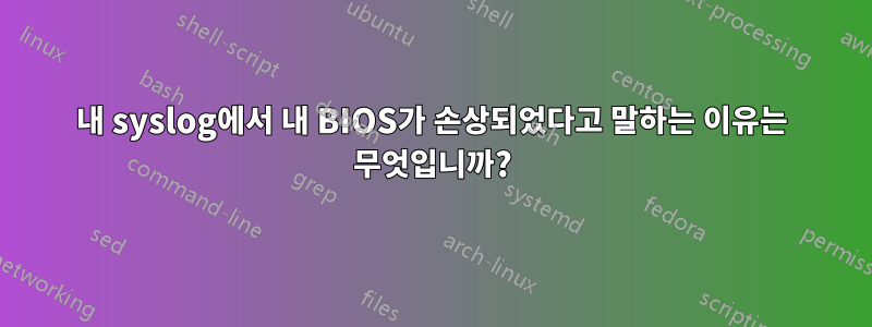 내 syslog에서 내 BIOS가 손상되었다고 말하는 이유는 무엇입니까?