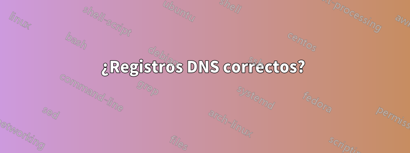 ¿Registros DNS correctos?