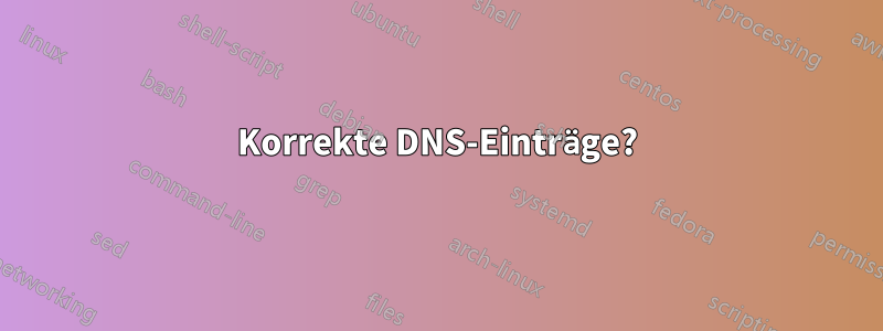 Korrekte DNS-Einträge?