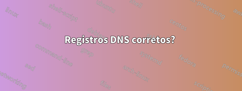 Registros DNS corretos?