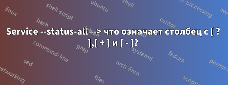 Service --status-all --> что означает столбец с [ ? ],[ + ] и [ - ]?