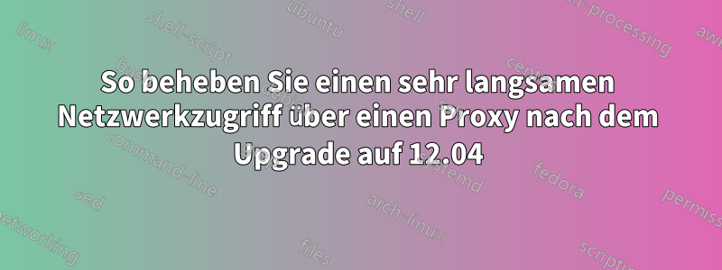 So beheben Sie einen sehr langsamen Netzwerkzugriff über einen Proxy nach dem Upgrade auf 12.04