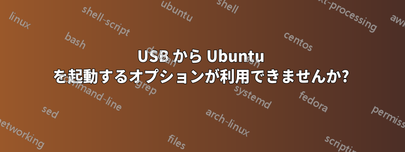 USB から Ubuntu を起動するオプションが利用できませんか?