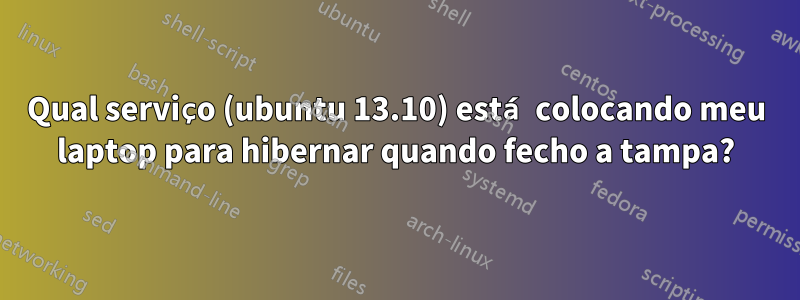 Qual serviço (ubuntu 13.10) está colocando meu laptop para hibernar quando fecho a tampa?