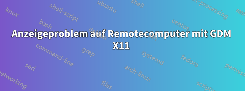 Anzeigeproblem auf Remotecomputer mit GDM X11