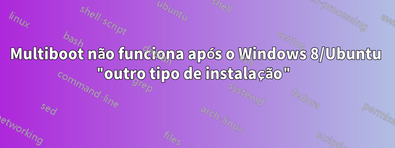 Multiboot não funciona após o Windows 8/Ubuntu "outro tipo de instalação"