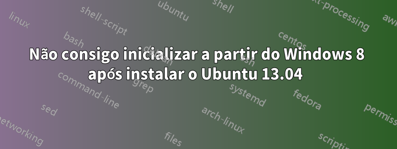 Não consigo inicializar a partir do Windows 8 após instalar o Ubuntu 13.04 