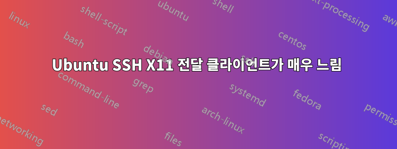 Ubuntu SSH X11 전달 클라이언트가 매우 느림