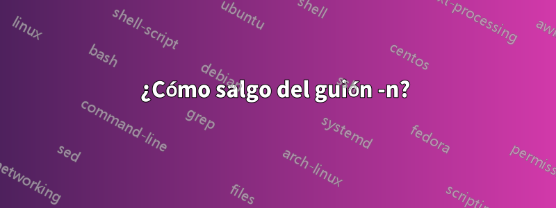 ¿Cómo salgo del guión -n?