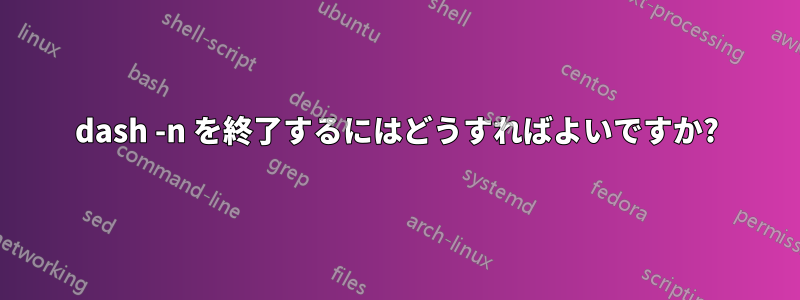 dash -n を終了するにはどうすればよいですか?